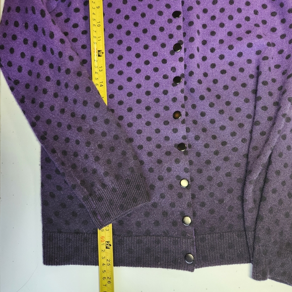 Cashmere Purple Polka Dot Ombre Women's Cardigan Large C by Bloomindales - Picture 6 of 7